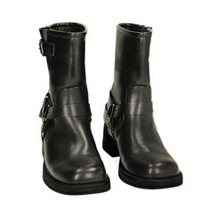 Biker neri punta quadra, tacco 4 cm, Primadonna, 229305802EPNERO035, 002 preview