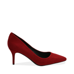 D&eacute;collet&eacute; bordeaux in microfibra, tacco 7 cm , Scarpe, 142111552MFBORD036, 001a