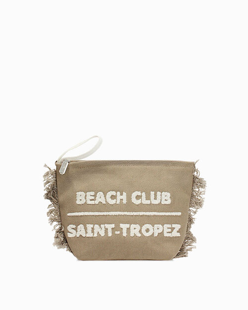 Trousse beige con design sofisticato, BEIGE