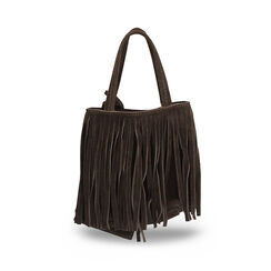 Mini bag con frange testa di moro in camoscio, Primadonna, 260805168CMMOROUNI, 004 preview