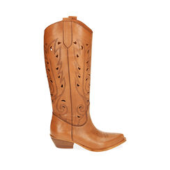 ZAPATOS BOTAS PIEL COGN, Primadonna, 21B814101PECOGN035, 001a