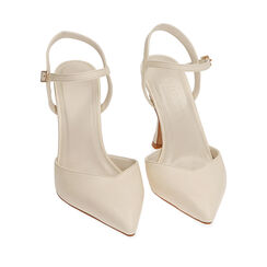 Décolleté slingback panna, tacco 9,5 cm, Primadonna, 212126321EPPANN035, 002a