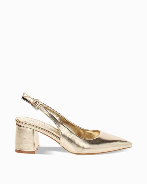 CHAUSSURES POUR FEMMES CHANEL LAMIN&Eacute; ORO, GOLD