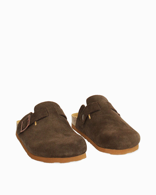Sabot in camoscio testa di moro, DK BROWN