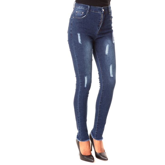 Jeans da donna blu skinny effetto cropped | Primadonna Collection