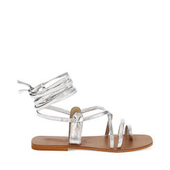 Sandali con lacci in pelle argento, Primadonna, 236704151PEARGE035, 001a