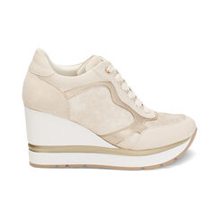 Baskets femme beige en tissu, Primadonna, 252811626TSBEIG036, 001 preview