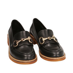 WOMEN SHOES MOCASSINS LEATHER NERO, Primadonna, 21A503023PENERO036, 002a
