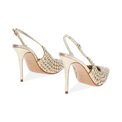 Zapatos descubiertos tipo slingback para mujer dorados con piedras, Primadonna, 252130643LPOROG035, 004 preview