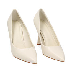 Escarpins couleur crème en cuir, Primadonna, 232102621EPPANN036, 002a