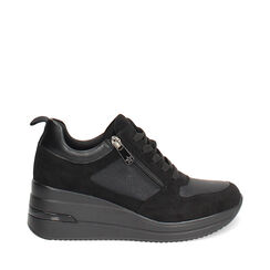Zapatillas deportivas negras con tacón de 7 cm para un look urbano., Primadonna, 262822819EPNERO035, 001a