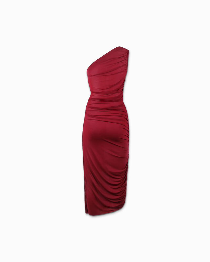 Vestito donna bordeaux in tessuto image number null