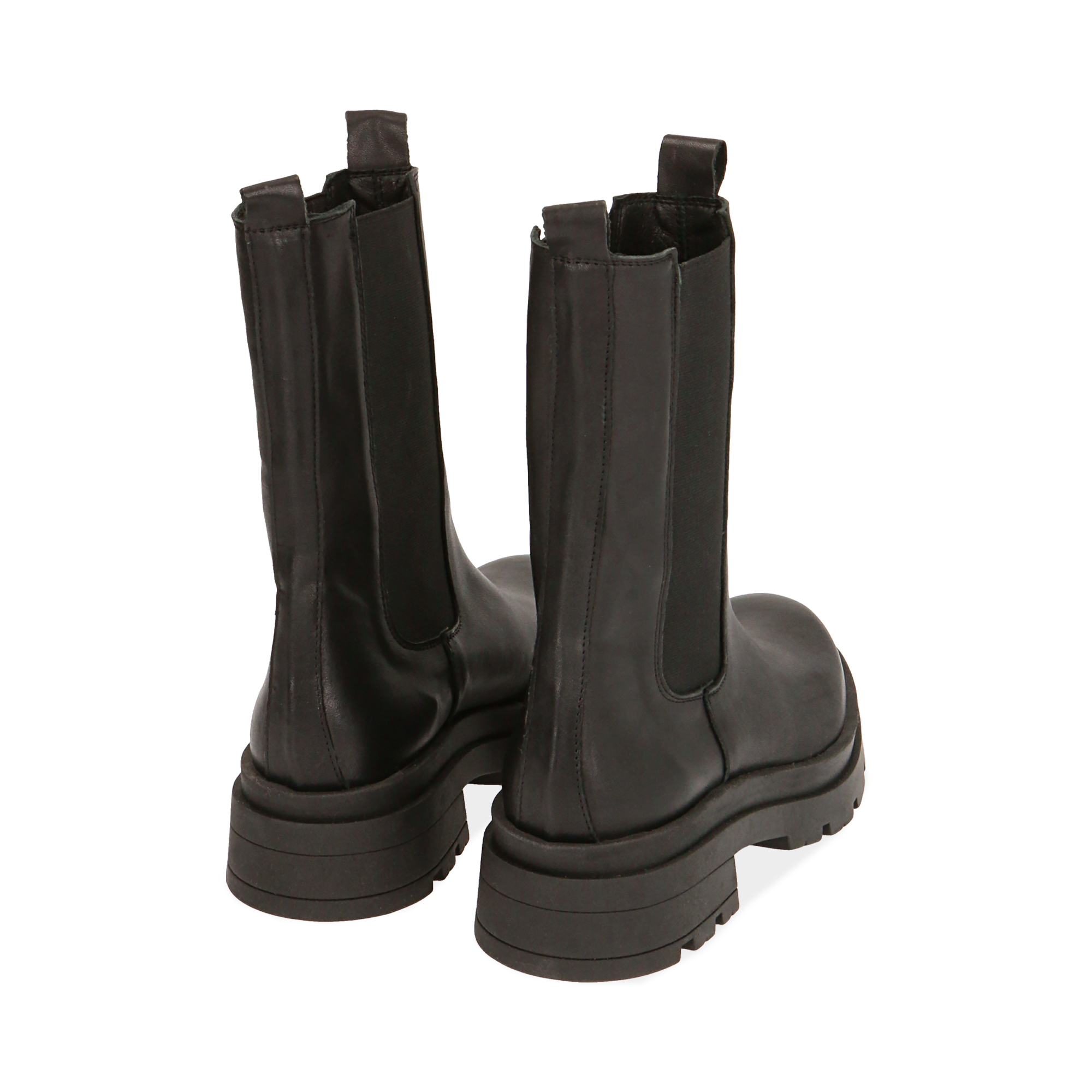 Chelsea boots neri in pelle, tacco 5 cm | Primadonna Collection