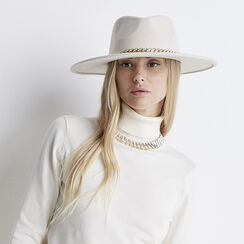 Cappello a falda panna con catena, Primadonna, 22B405310TSPANNUNI, 002a