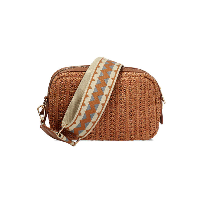 Tracolla Nera Donna Borsa A Tracolla Con Nappe Tessuto