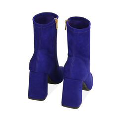 Bottines violettes en microfibre, talon 8,5 cm , Primadonna, 204910801MFVIOL036, 003 preview