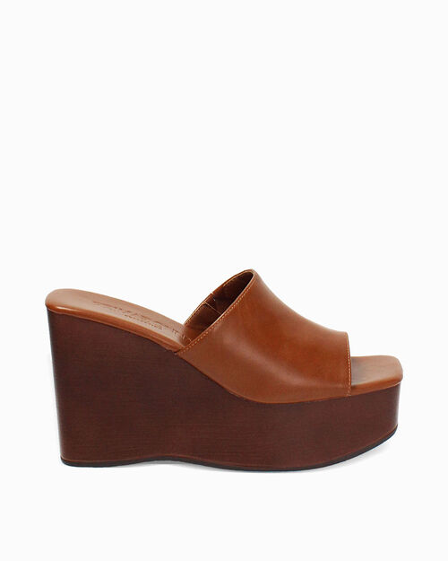 Zoccoli cognac tacco 10,5 cm, COGNAC
