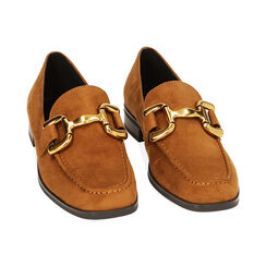 Mocassini flat cognac in microfibra, Primadonna, 224986001MFCOGN036, 002 preview