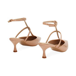 D&eacute;collet&eacute; slingback donna nude con braccialetto, tacco 6 cm, Primadonna, 252118205VENUDE035, 004 preview