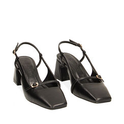 Zapatos de tacón destalonados negros, Primadonna, 232100402EPNERO036, 002a