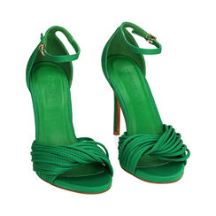 Sandales en lycra vert, talon 10,5 cm , Primadonna, 192131028LYVERD036, 002 preview