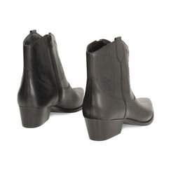 Bottines en cuir noir avec talon de 4,5 cm, Primadonna, 26B840804PENERO037, 004 preview