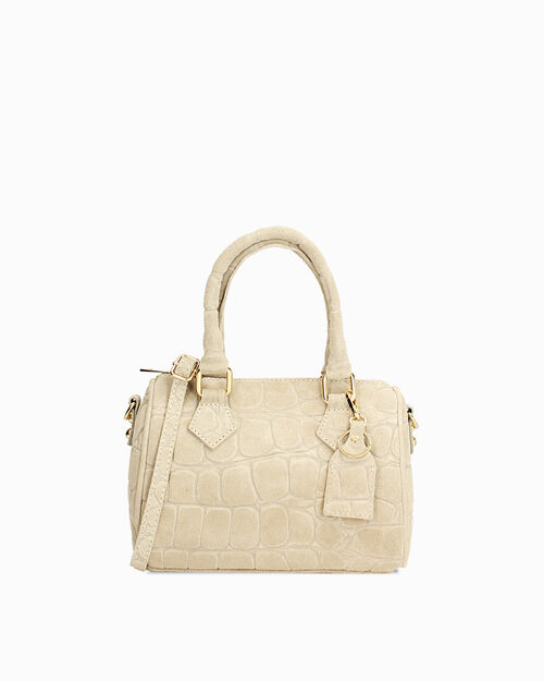 Bauletto in camoscio color taupe, TAUPE