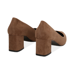 D&eacute;collet&eacute; taupe in microfibra, tacco midi 6 cm , Scarpe, 144923302MFTAUP036, 004 preview
