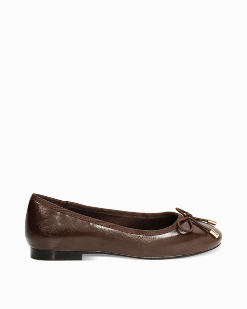 Ballerines marron avec n&oelig;ud d&eacute;coratif, BROWN