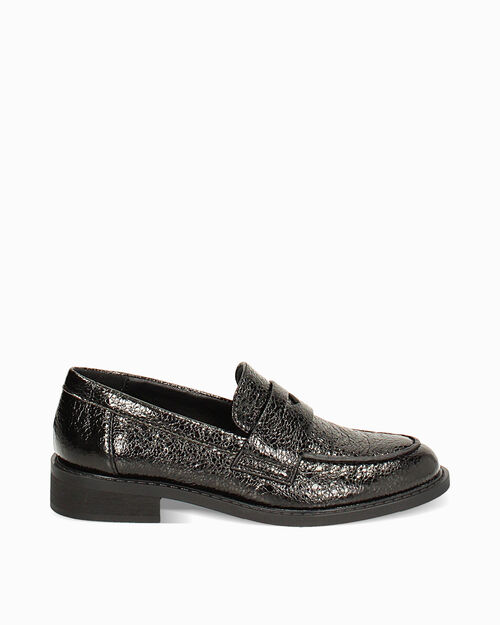 ZAPATOS MOCASIN LAMINADO CRACK NERO, BLACK