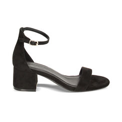 Sandali con tacco neri in microfibra, Primadonna, 232707031MFNERO035, 001 preview