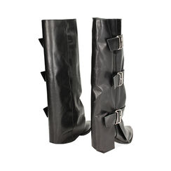 Stivali texani neri in pelle, tacco 7 cm, Scarpe, 23L600303PENERO035, 003 preview