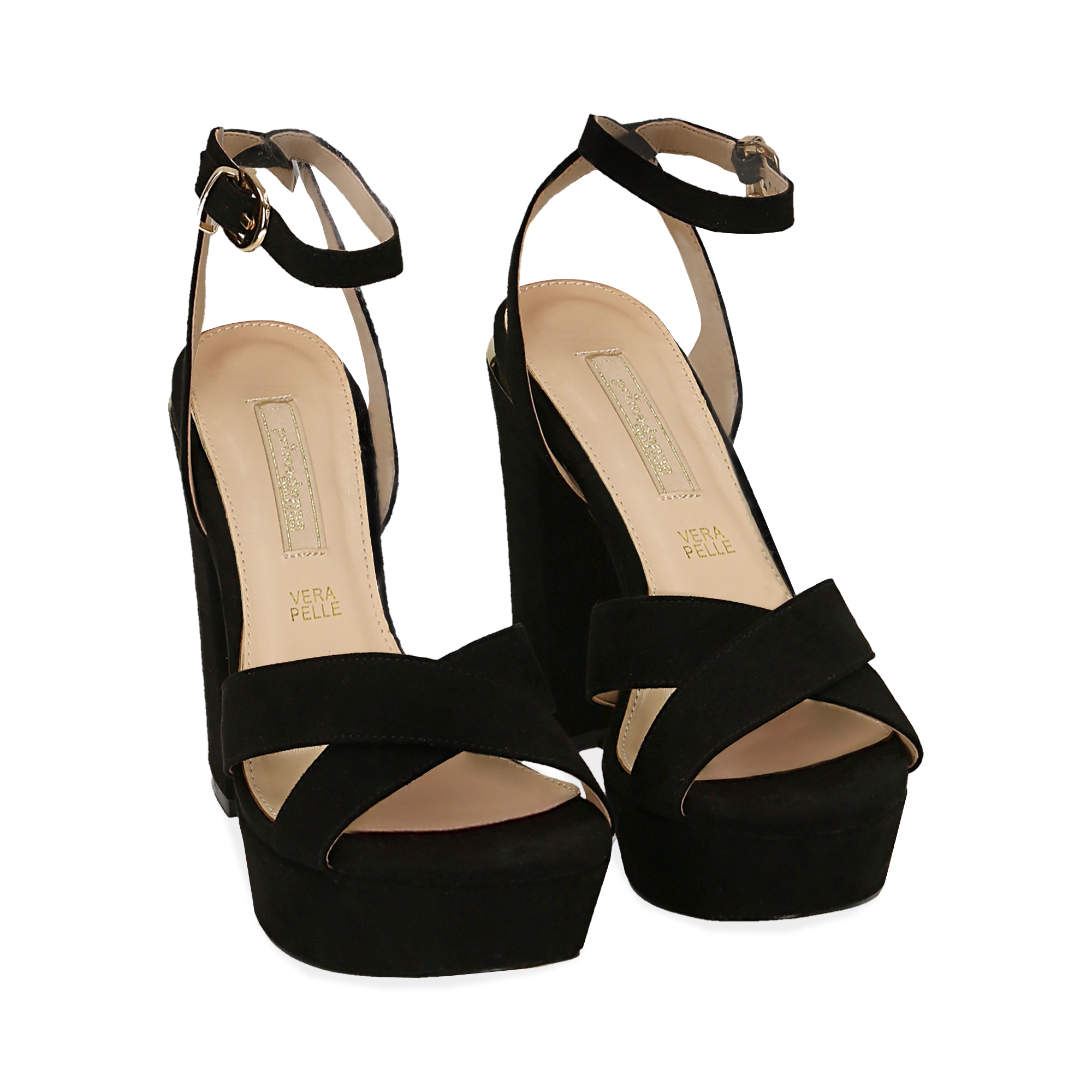 Sandali con plateau neri Sale