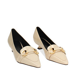 Zapatos de tacón bajos color crema, Primadonna, 244922901NPPANN036, 002a