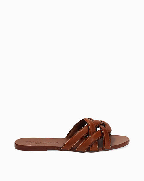 CHAUSSURES POUR FEMMES FLAT PEAU COGN, COGNAC