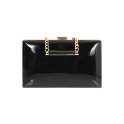 Clutch nera in vernice con profili oro, Primadonna, 261101951VENEROUNI, 004 preview