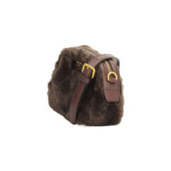 Borsa a tracolla in faux fur testa di moro, Primadonna, 265700565FUMOROUNI, 003 preview