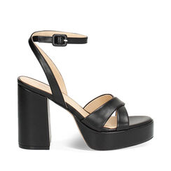 Sandalia con tacón mujer negra casual, Primadonna, 252723513EPNERO035, 001a