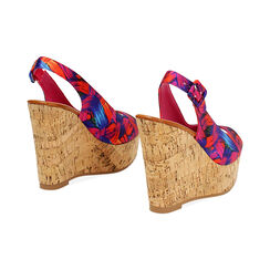 Zeppe donna multicolor blu arancio in raso, Primadonna, 254907982RSMUBA035, 004 preview
