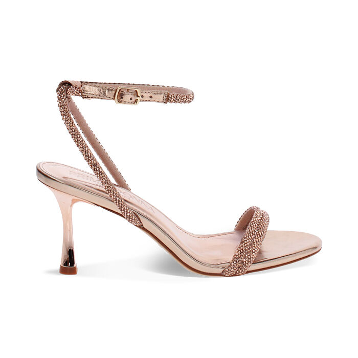 Sandales rose-dor&eacute; talon 7,5 cm, Primadonna, 274979237LPRAOR035