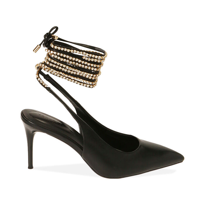 D collet donna slingback lace up nere tacco 8 cm Primadonna