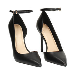 Décolleté donna nere con cinturino, tacco 11 cm, Primadonna, 252102021EPNERO035, 003 preview