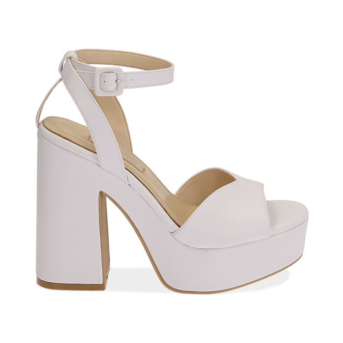 option purity go sightseeing Sandali bianchi con plateau, tacco 12,5 cm | Primadonna Collection