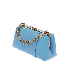 Mini bag celeste in tessuto, Primadonna, 215124050LYCELEUNI, 002a