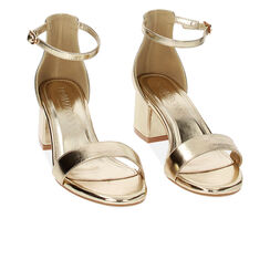 Sandalias con tacón doradas laminadas, Special Price, 232707031LMOROG035, 002a
