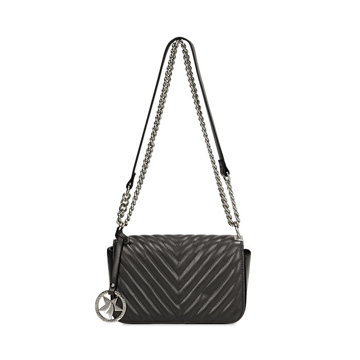 Borsa a tracolla nera con doppia tasca, Primadonna, 265700970EPNEROUNI