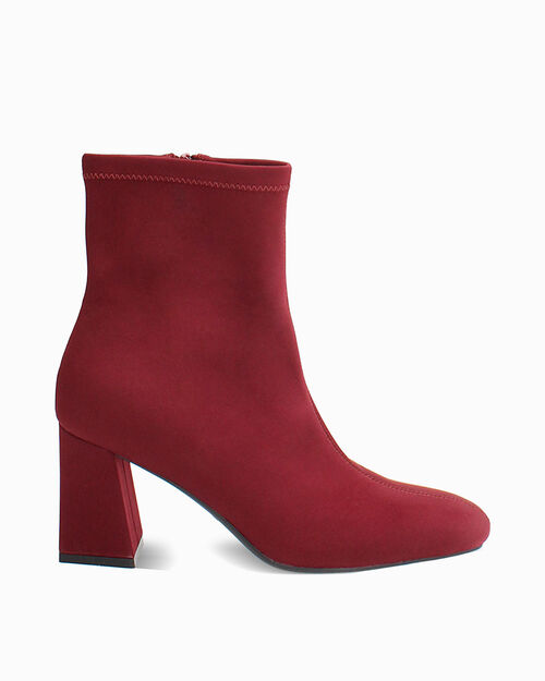 WOMEN SHOES DEMI-BOOT LYCRA BORD, BURGUNDY
