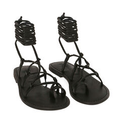 Sandali lace-up neri in pelle, Primadonna, 216708032PENERO035, 002 preview