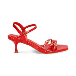 Sandalo donna rosso in vernice, tacco 5,5 cm, Primadonna, 254923913VEROSS035, 001 preview