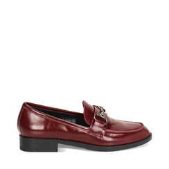 Mocassini bordeaux con morsetto e suola in gomma, Primadonna, 264904755EUBORD036, 001a